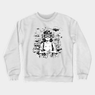 VR Virtual Gamer World Digital Gaming Love Future Crewneck Sweatshirt